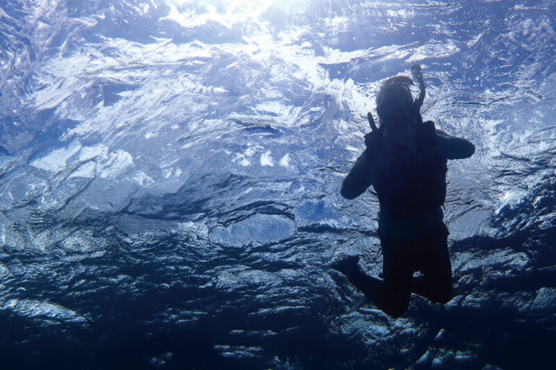 石垣島北部の海でシュノーケリング